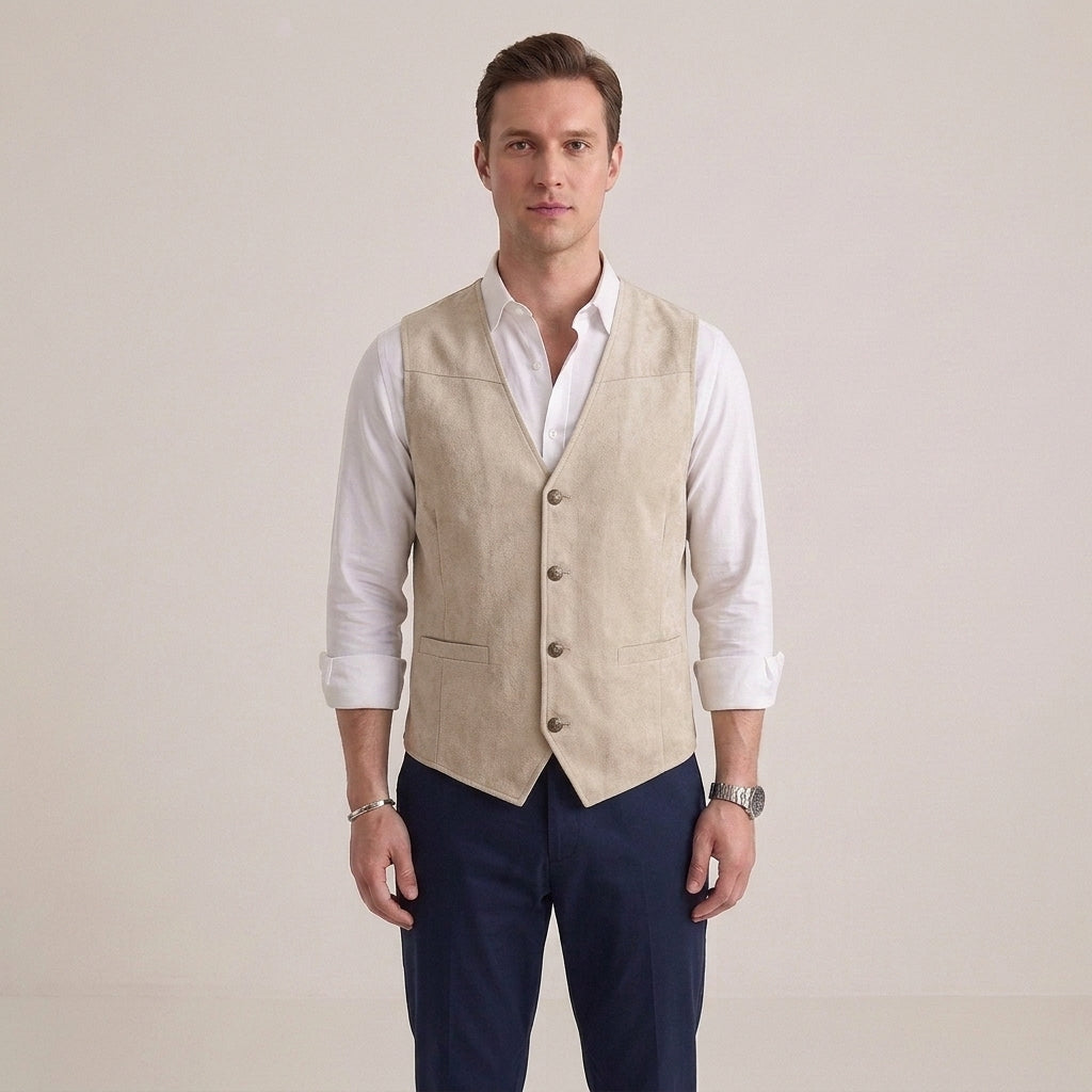 Gilet De Costume Boutonné Pour Hommes