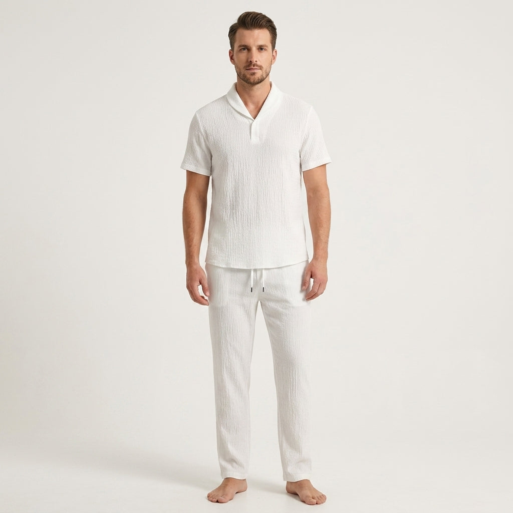 Ensemble Chemise Et Short Texturé Pour Hommes
