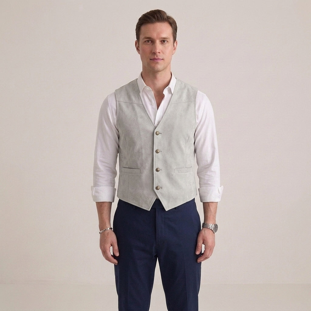 Gilet De Costume Boutonné Pour Hommes