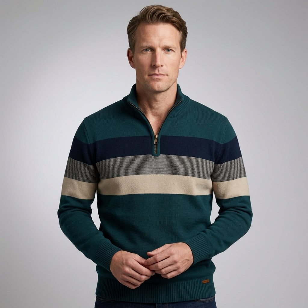 Pull À Col Zippé Avec Manches Longues Pour Hommes