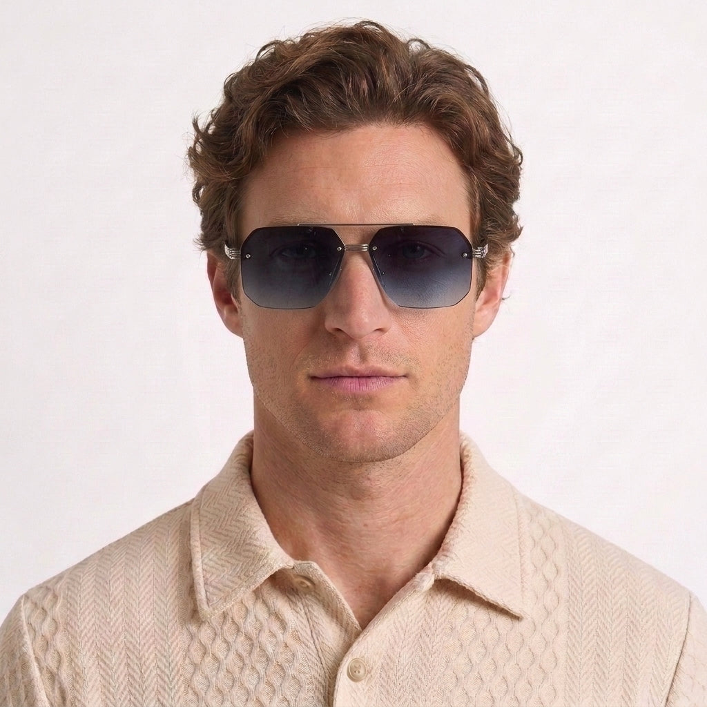 Lunettes De Soleil Géométriques Dégradées Pour Hommes