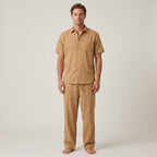 Ensemble Chemise Col V Avec Pantalon Ample Pour Hommes
