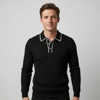 Polo Tricoté Côtelé Avec Col Classique Pour Hommes