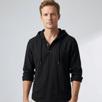 Chemise Henley À Capuche Avec Manches Longues Pour Hommes