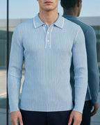 Polo Tricoté Côtelé Avec Col Classique Pour Hommes