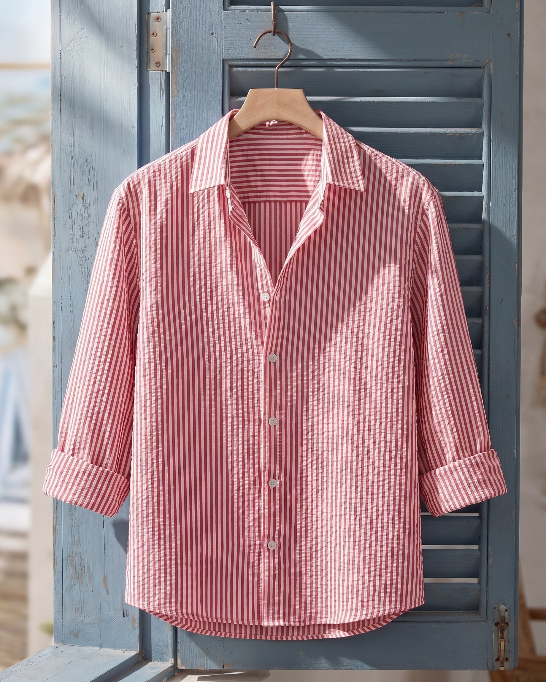 Chemise Texturée Avec Motif Vertical Pour Hommes