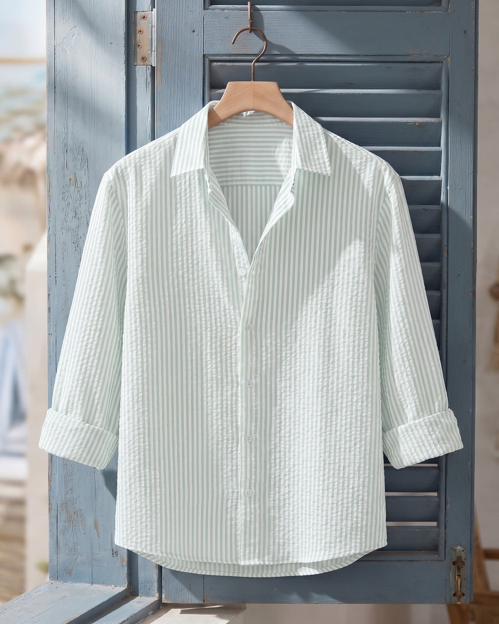 Chemise Texturée Avec Motif Vertical Pour Hommes