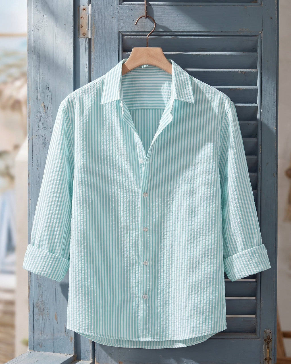 Chemise Texturée Avec Motif Vertical Pour Hommes