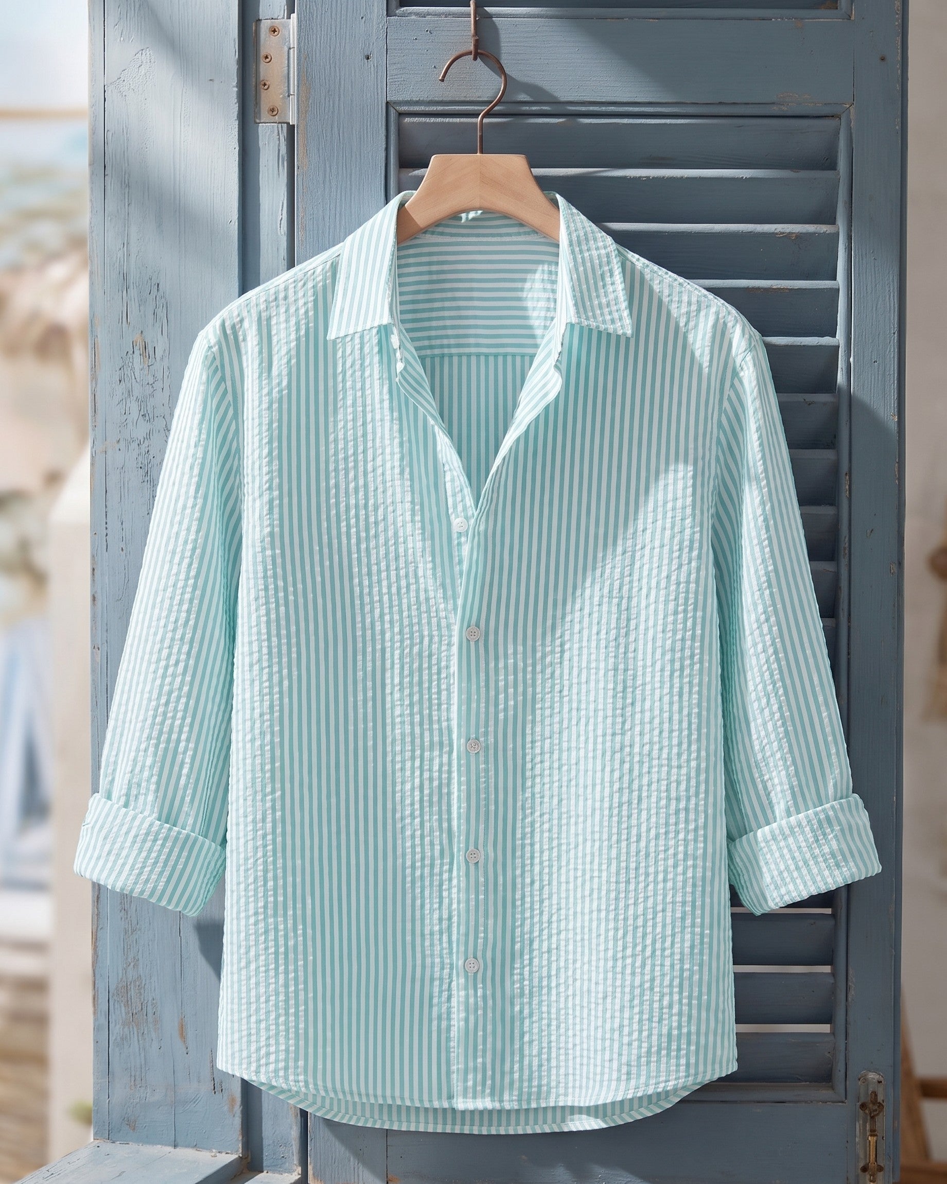 Chemise Texturée Avec Motif Vertical Pour Hommes