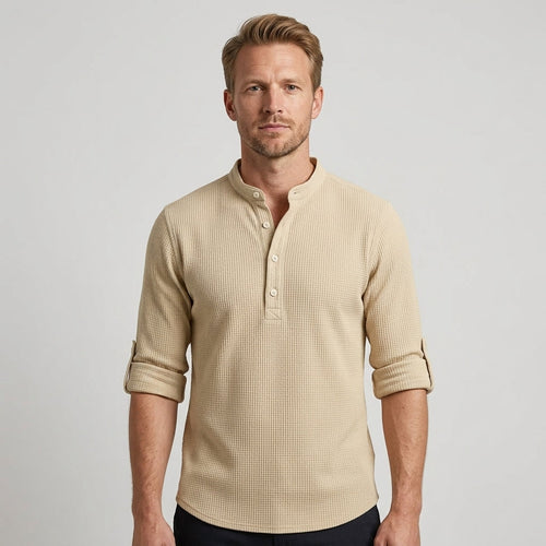 Chemise Ajustée Avec Manches Retroussables Pour Hommes