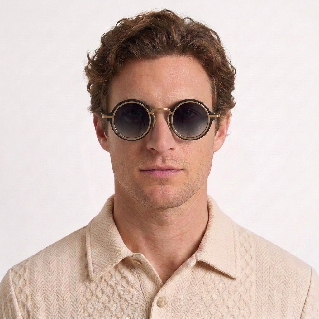 Lunettes De Soleil Rondes Vintage Dégradées Pour Hommes