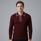 Polo Tricoté Côtelé Avec Col Classique Pour Hommes