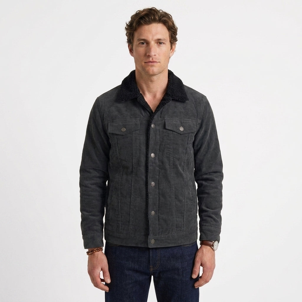 Veste En Velours Côtelé À Col Sherpa Pour Hommes
