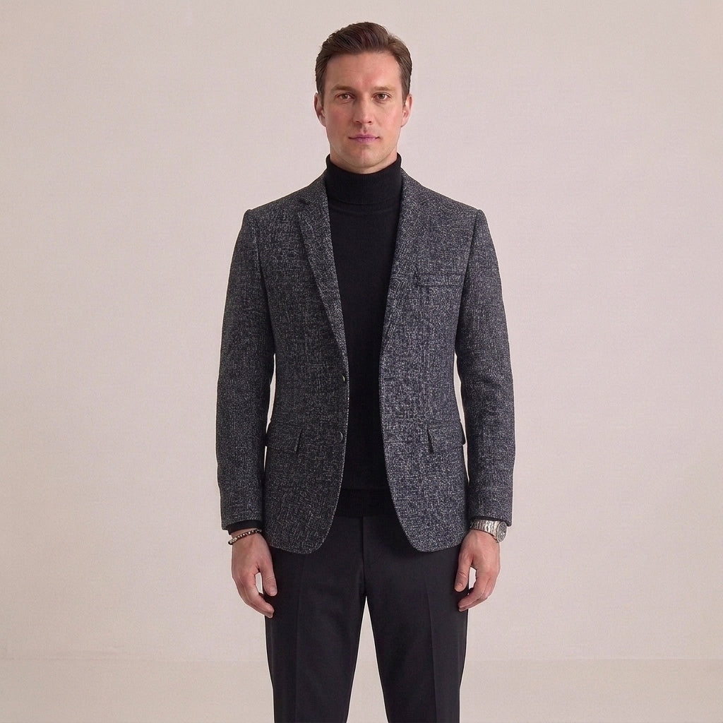 Blazer Ajusté À Boutonnage Simple Pour Hommes