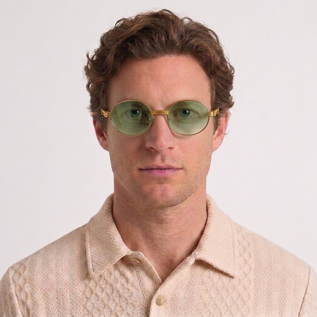 Lunettes De Soleil Rondes Vintage Avec Détails Bois Pour Hommes