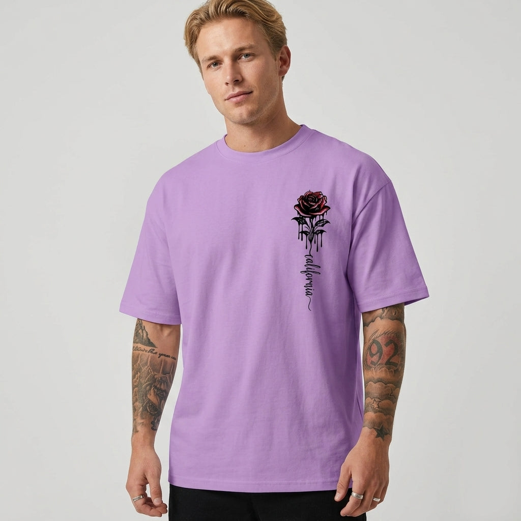 T-Shirt À Imprimé Rose Graphique Pour Hommes