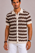 Polo Homme À Rayures Décontractée