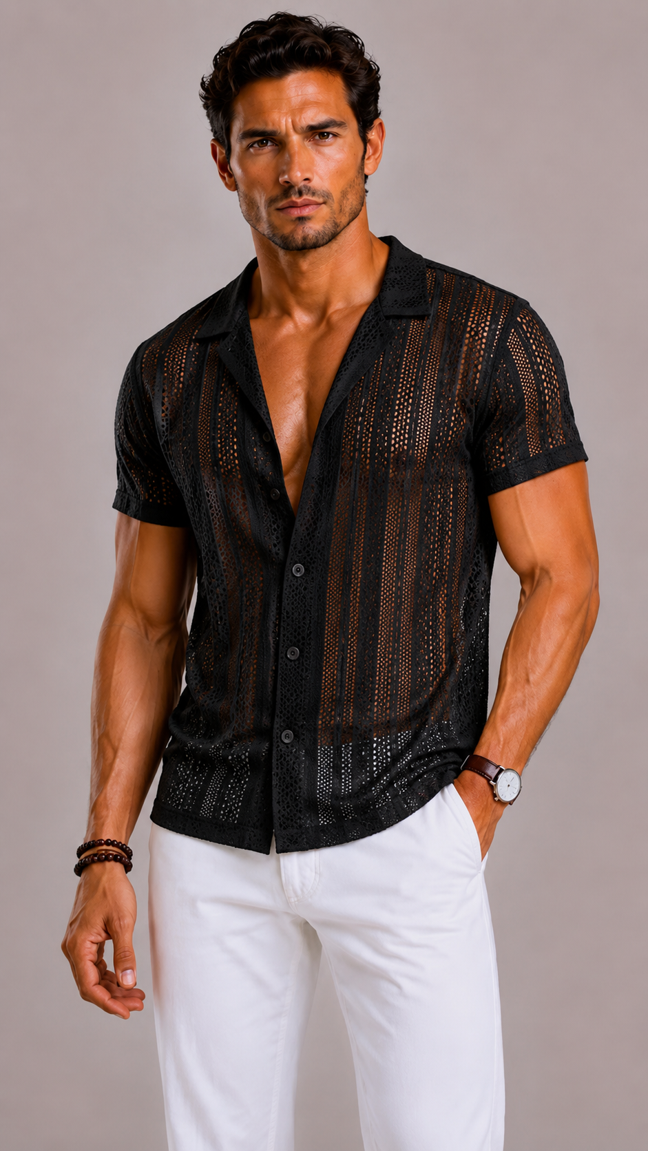 Shirt Mesh Pour Hommes