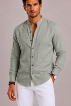 Chemise Col Montant Pour Hommes