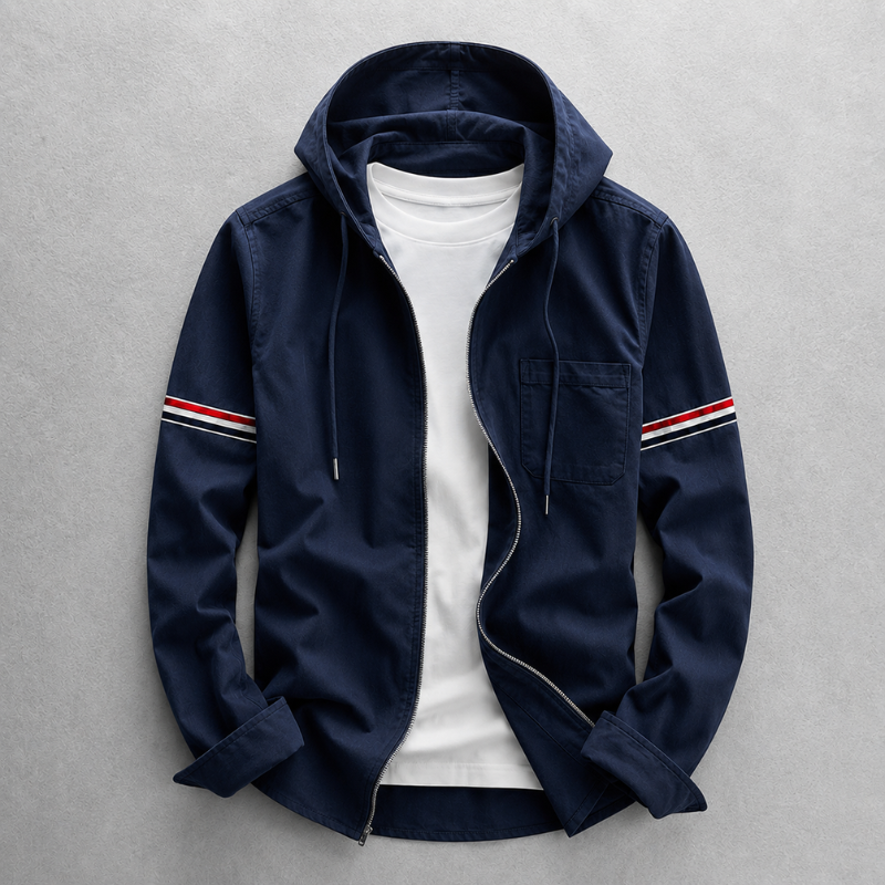 Veste À Capuche Zippée Avec Coupe Ajustée Pour Hommes