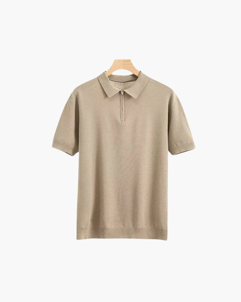 Polo Zippé En Maille Aérée Pour Hommes