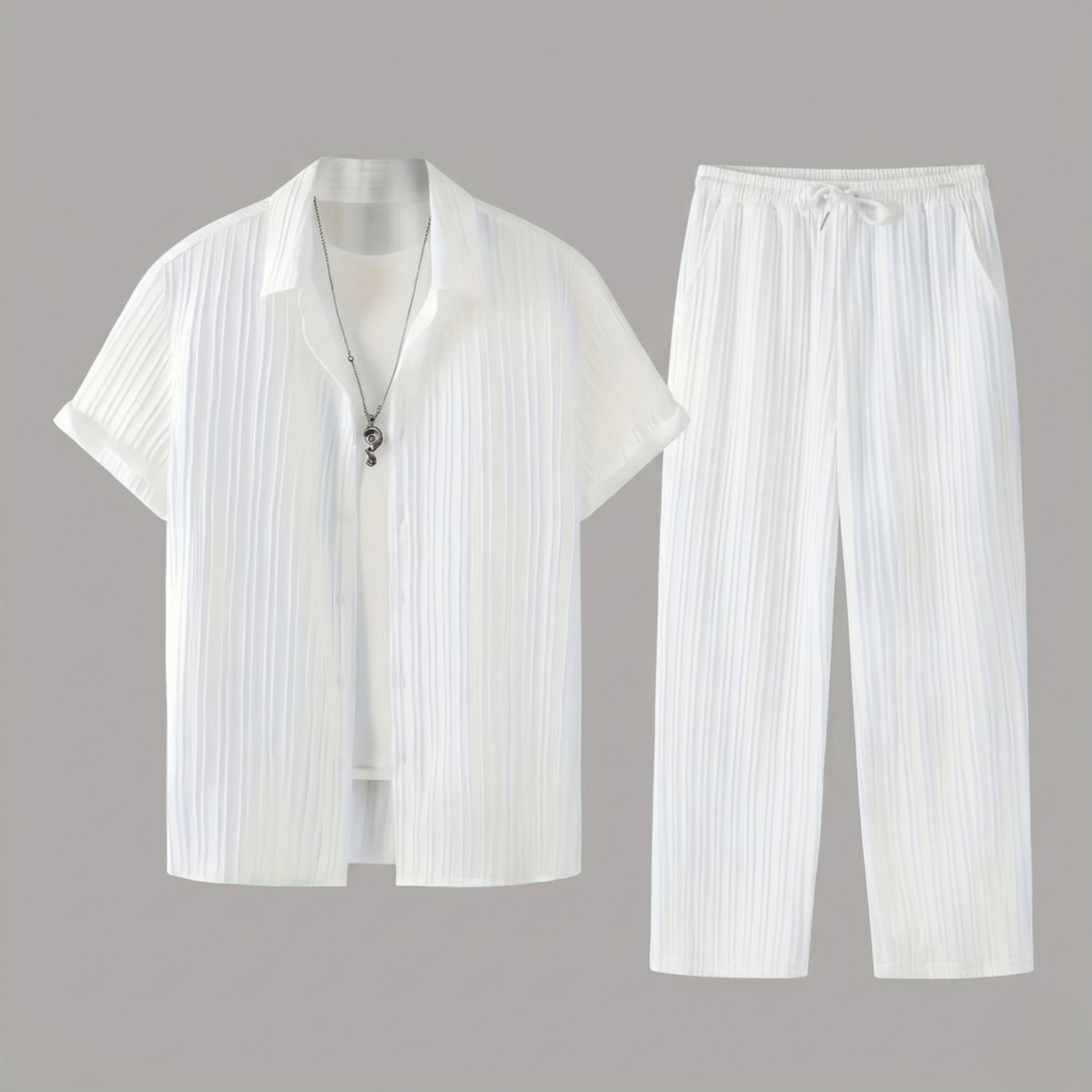 Ensemble Chemise Manches Courtes Avec Pantalon Pour Hommes