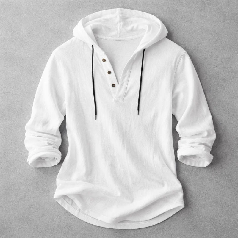 Chemise Henley À Capuche Avec Manches Longues Pour Hommes