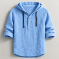 CHEMISE À CAPUCHE EN LIN POUR HOMME