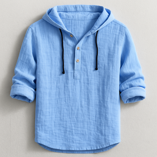 CHEMISE À CAPUCHE EN LIN POUR HOMME