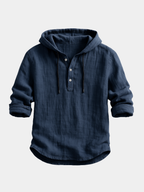 CHEMISE À CAPUCHE EN LIN POUR HOMME