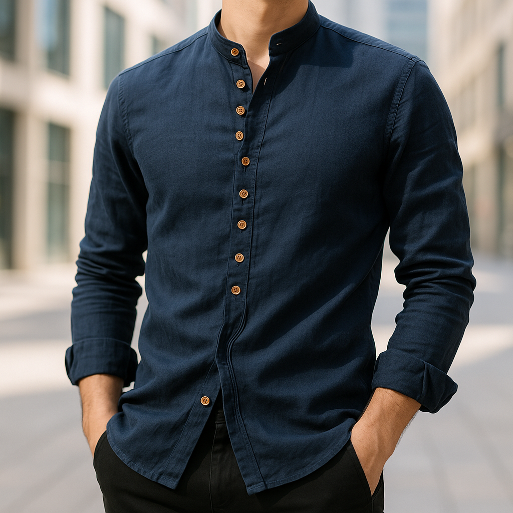 CHEMISE EN LIN ET COTON INSPIRATION JAPONAISE POUR HOMME