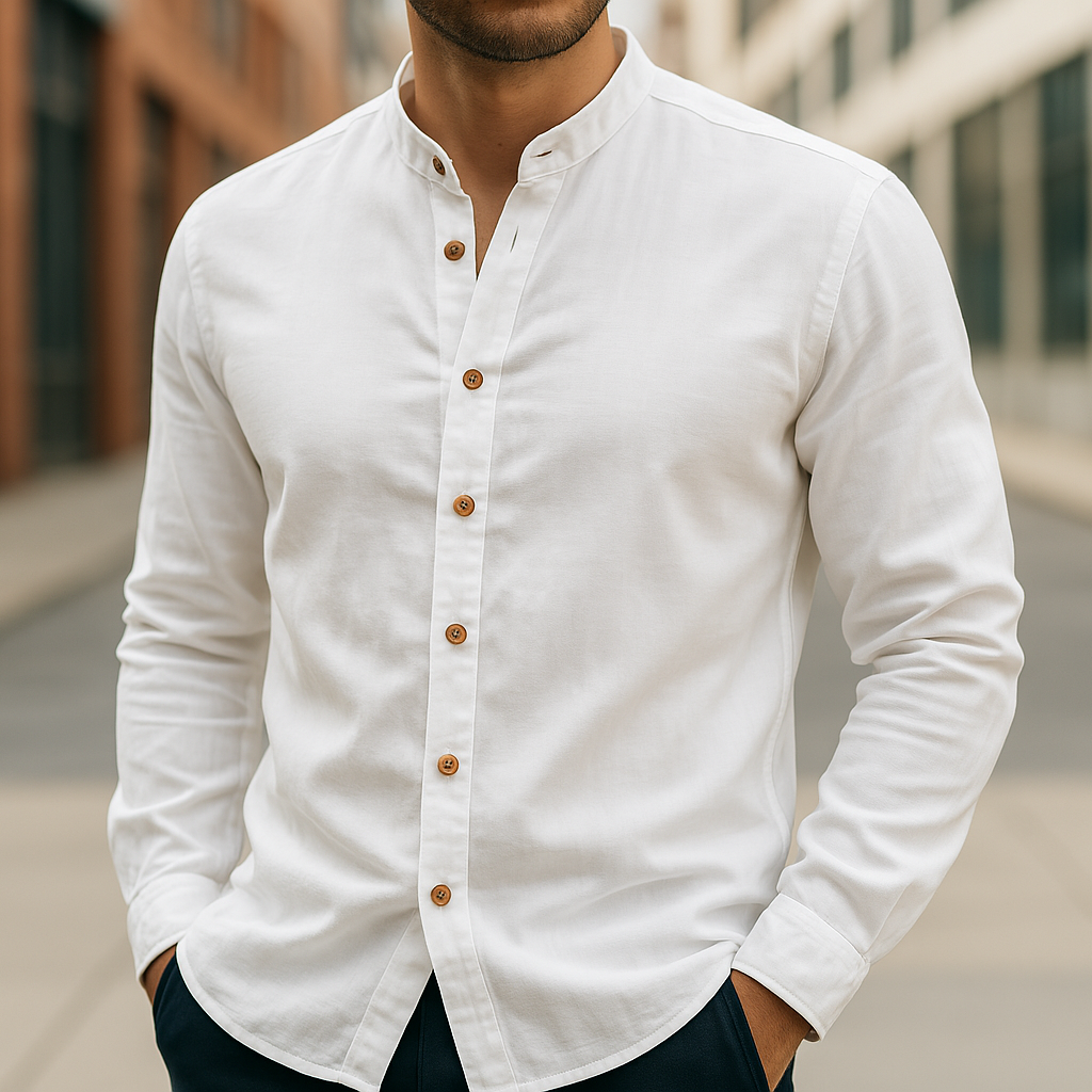 CHEMISE EN LIN ET COTON INSPIRATION JAPONAISE POUR HOMME