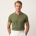 Polo À Col V Côtelé Pour Hommes