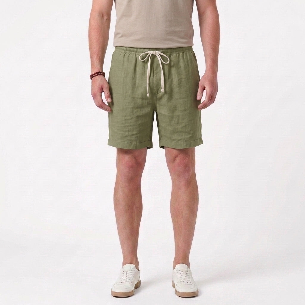 Short D'Été En Coton Et Lin Pour Hommes
