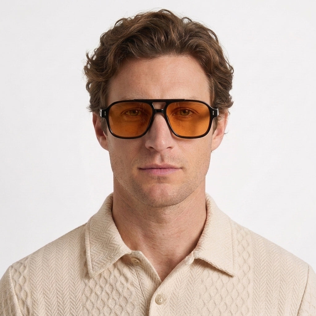 Lunettes De Soleil Aviateur En Acétate Pour Hommes