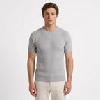 T-Shirt En Maille Côtelée Coupe Ajustée Pour Hommes