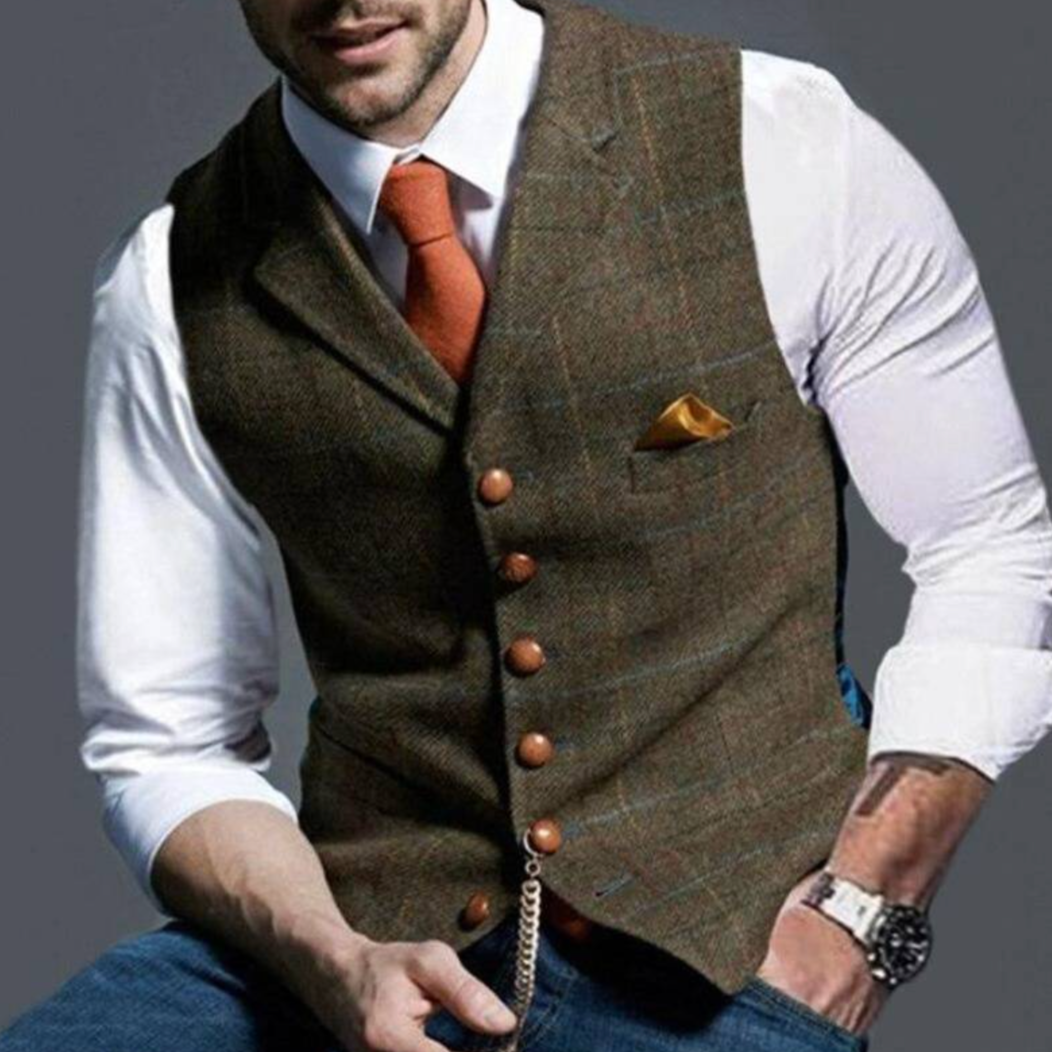 GILET SLIM À BOUTONS POUR HOMME