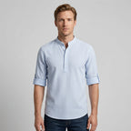 Chemise Ajustée Avec Manches Retroussables Pour Hommes