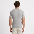 T-Shirt En Maille Côtelée Coupe Ajustée Pour Hommes