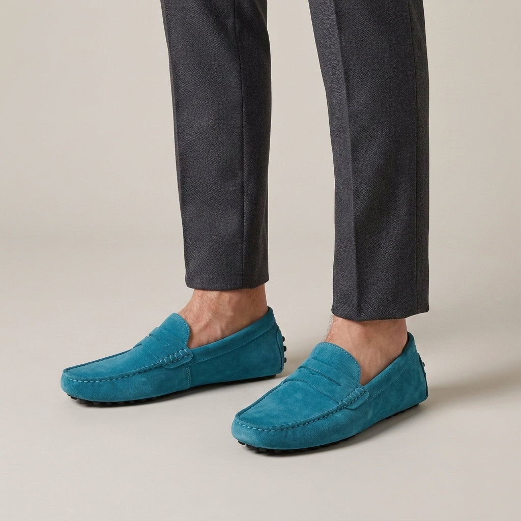Mocassins Slip-On En Daim De Veau Pour Hommes