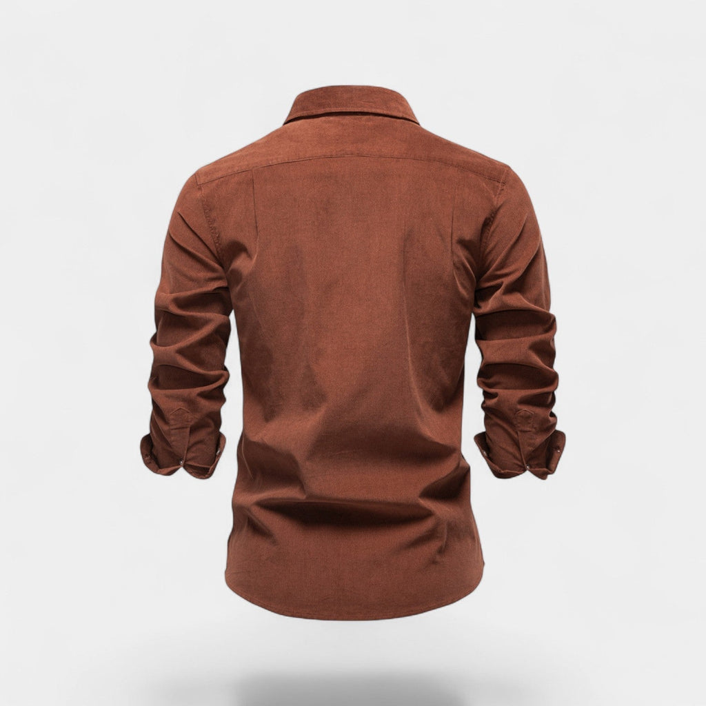 CHEMISE HOMME VELOURS CÔTELÉ MANCHES LONGUES