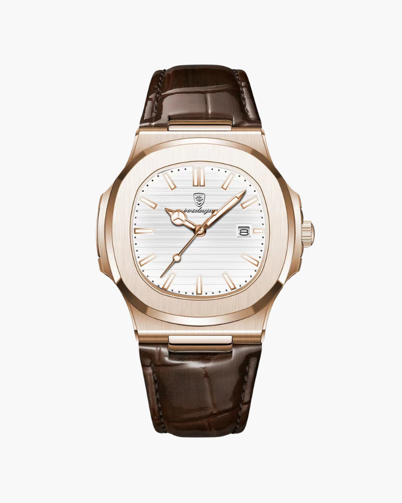 Montre Chronographe Avec Bracelet En Cuir Pour Hommes