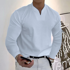POLO MANCHES LONGUES COL V POUR HOMME
