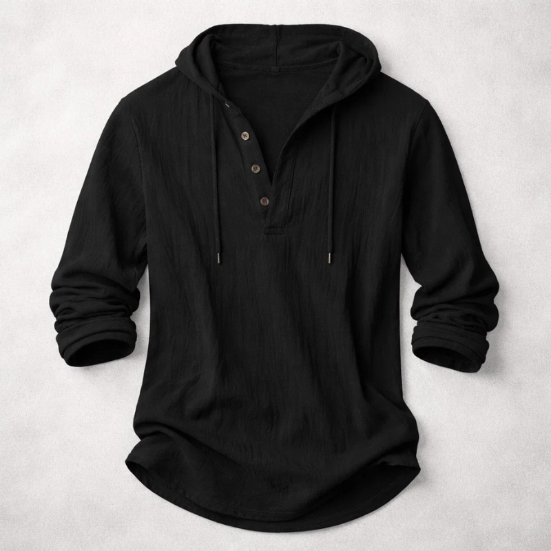 Chemise Henley À Capuche Avec Manches Longues Pour Hommes