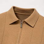 Polo À Col Zippé Avec Texture Verticale Pour Hommes