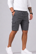 Short Cargo Coupe Droite Avec Poches Pour Hommes