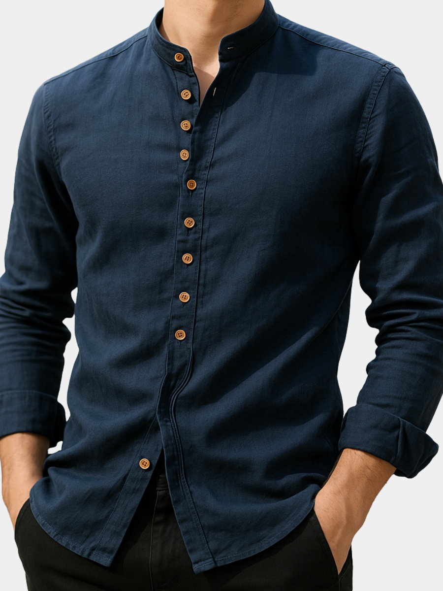 CHEMISE EN LIN ET COTON INSPIRATION JAPONAISE POUR HOMME
