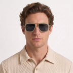 Lunettes De Soleil Pilote En Métal Classiques Pour Hommes