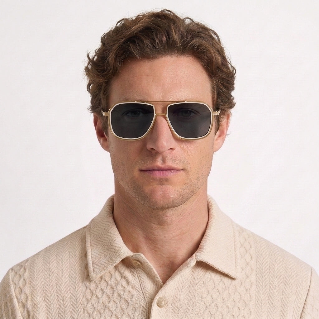 Lunettes De Soleil Pilote En Métal Classiques Pour Hommes