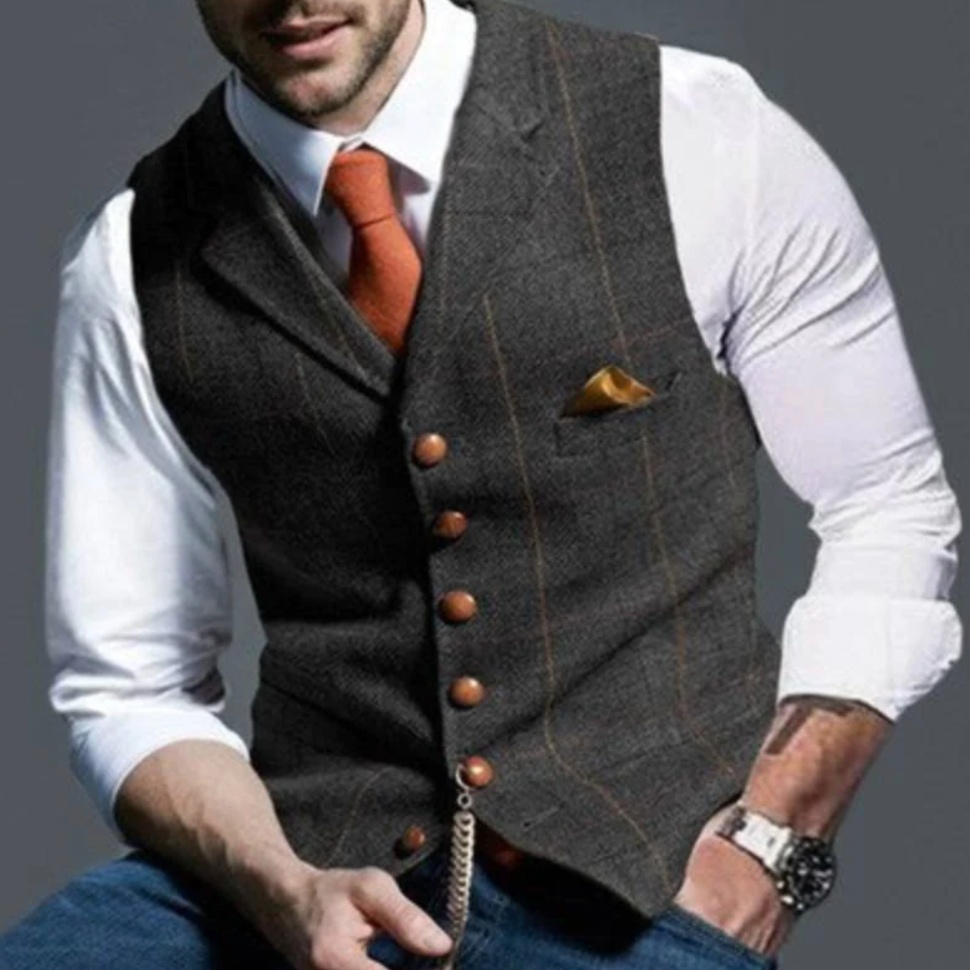 GILET SLIM À BOUTONS POUR HOMME